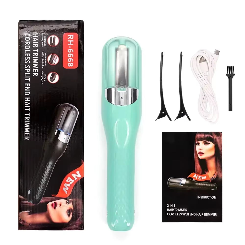 Cordless Split End Trimmer – USB Rechargeable Hair End Cutting Machine for Damaged Hair Repair and Care