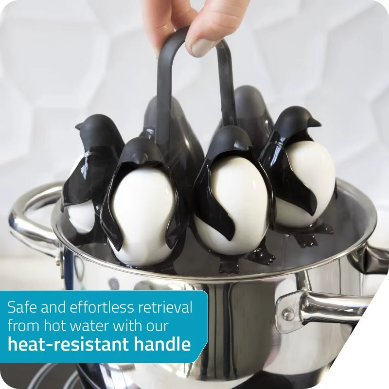 EggEase™ 3-in-1 Penguin Egg Holder – Boil, Store & Serve