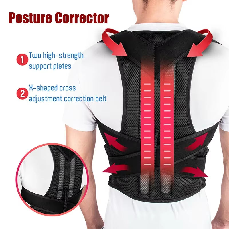 Posture Corrector™ Adjustable Back Support Brace – Spine Alignment & Shoulder Support