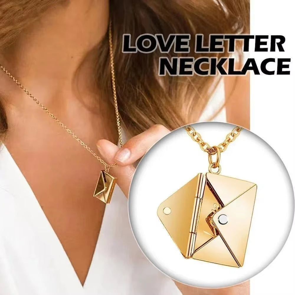 Love Letter™ Envelope Pendant Necklace – Customized Stainless Steel Jewelry