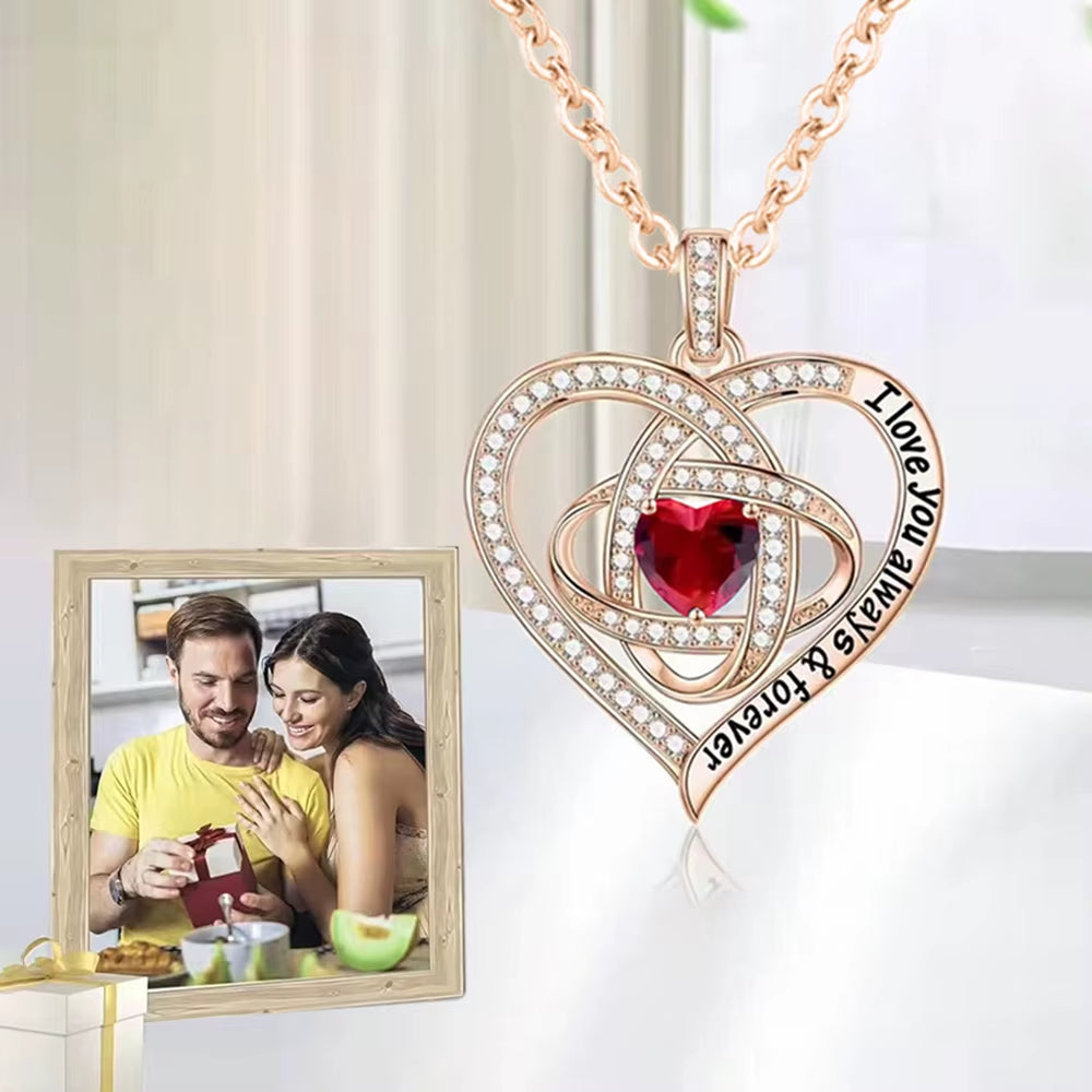 Zircon Heart™ Necklace with Double Door Rose Gift Box