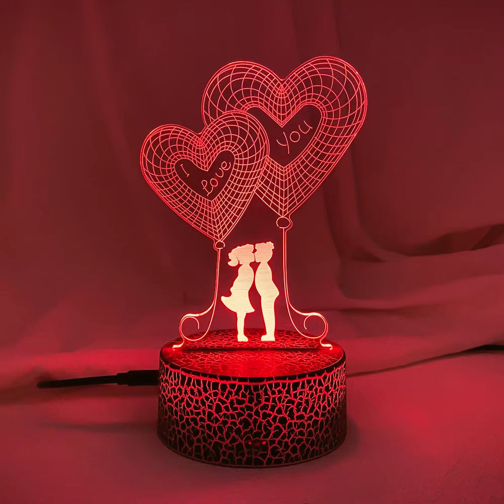 LoveLume™ 3D LED Night Light – Romantic Bedside Lamp