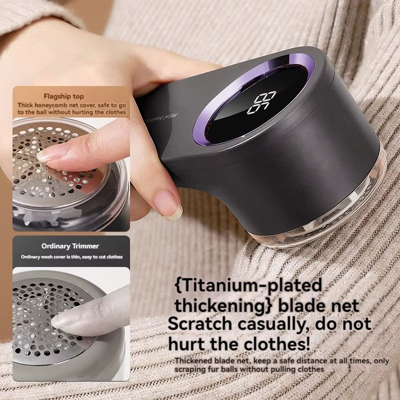 Intelligent Digital Display Hairball Trimmer – Electric Shaver for Clothing Pilling and Fabric Care