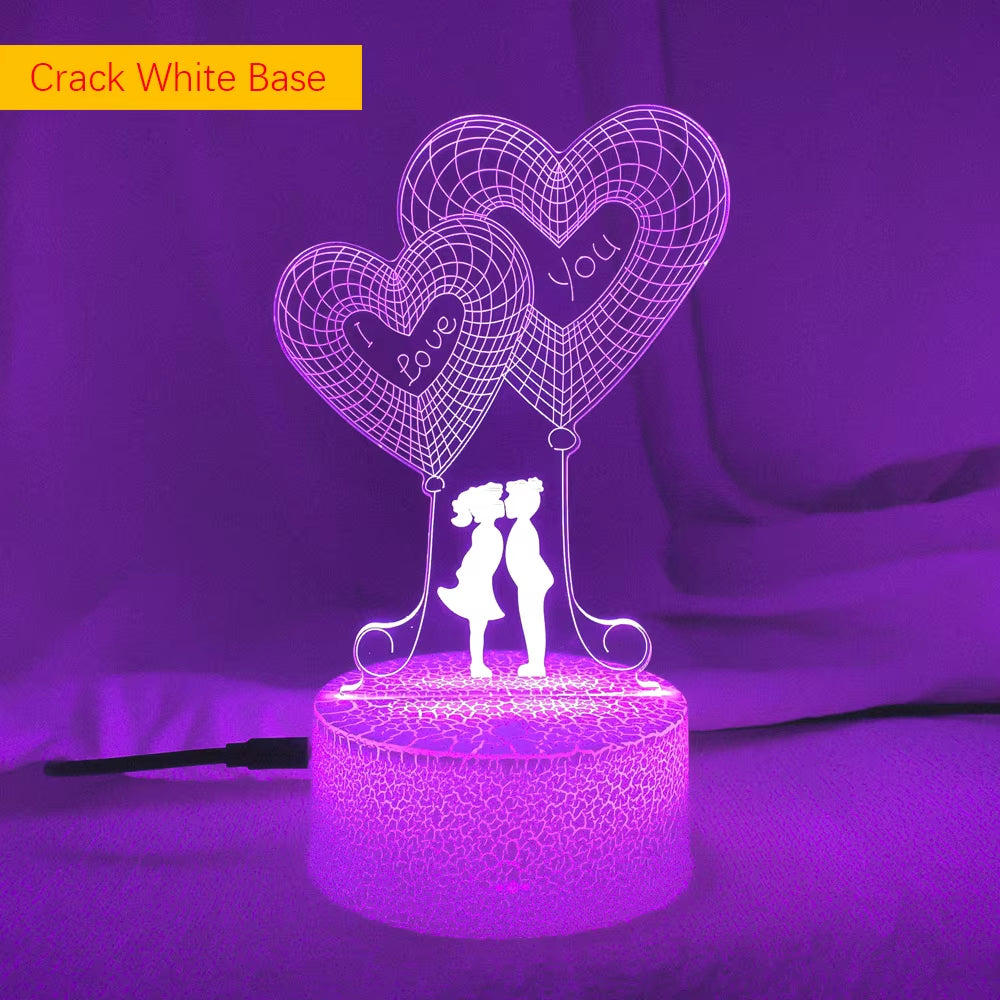 LoveLume™ 3D LED Night Light – Romantic Bedside Lamp