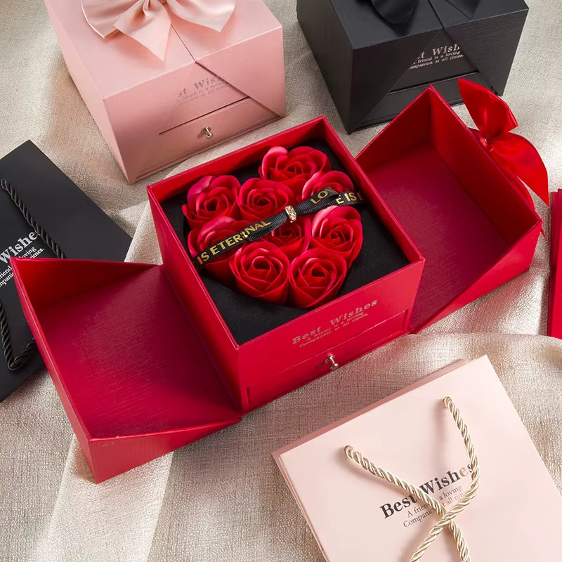 Zircon Heart™ Necklace with Double Door Rose Gift Box