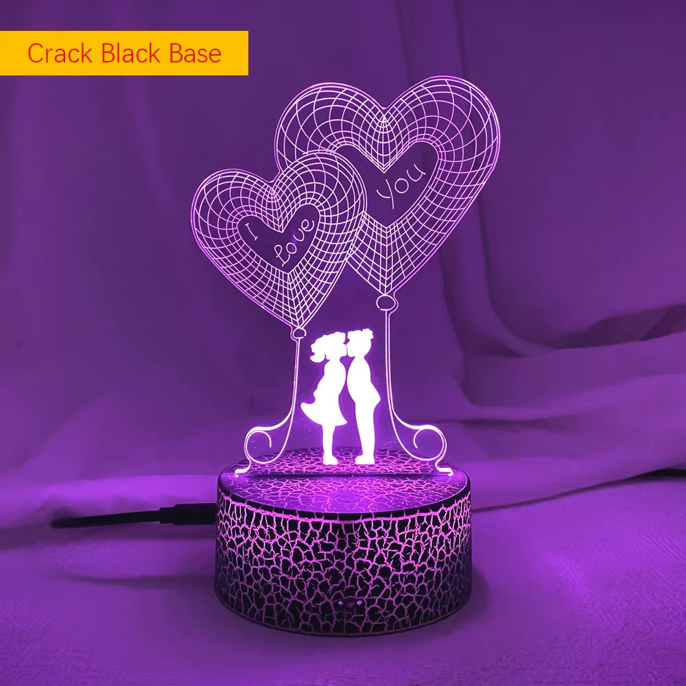 LoveLume™ 3D LED Night Light – Romantic Bedside Lamp