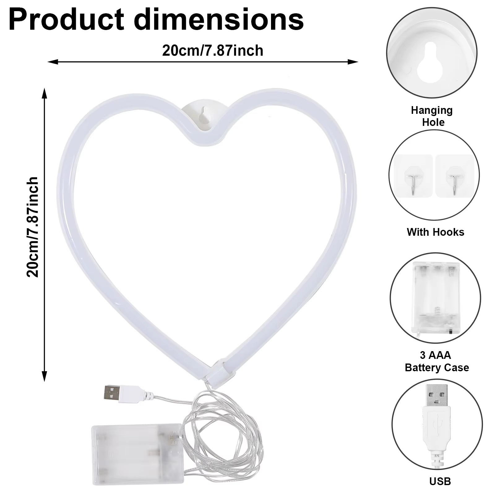 HeartGlow™ LED Neon Light – Pink Heart-Shaped Lamp