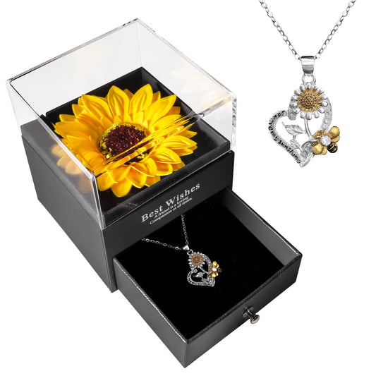 Eternal Rose™ Jewelry Box with I Love You Necklace – 100 Languages Rose Gift