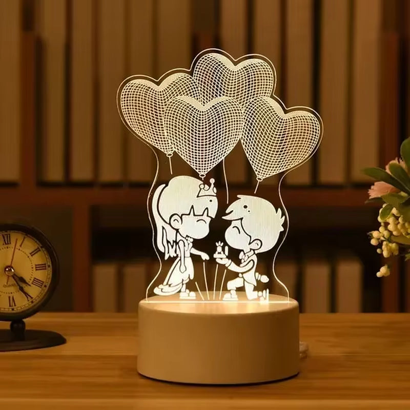 LoveGlow™ 3D LED Lamp – Romantic Night Light