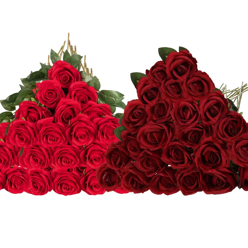 50 Pcs Velvet Rose™ Artificial Real Touch Flowers