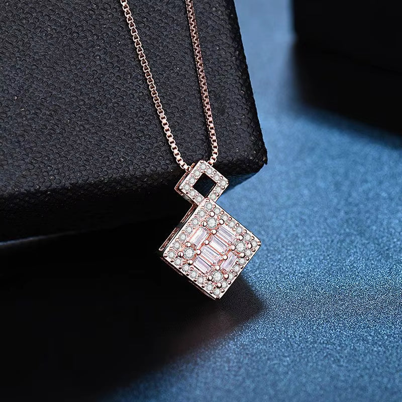 Sterling Silver™ Necklace Pendant – Zircon Clavicle Chain for Women