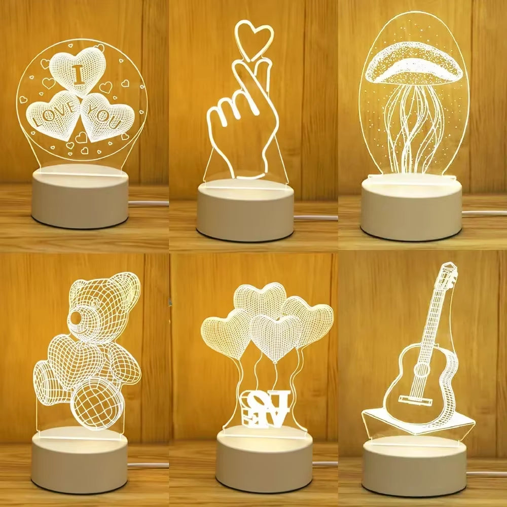 LoveGlow™ 3D LED Lamp – Romantic Night Light