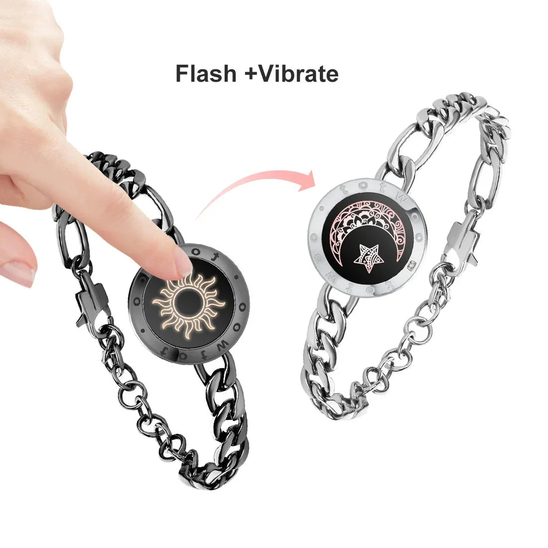 Long Distance Touch Bracelets™ for Couples – Light Up & Vibration Smart Jewelry