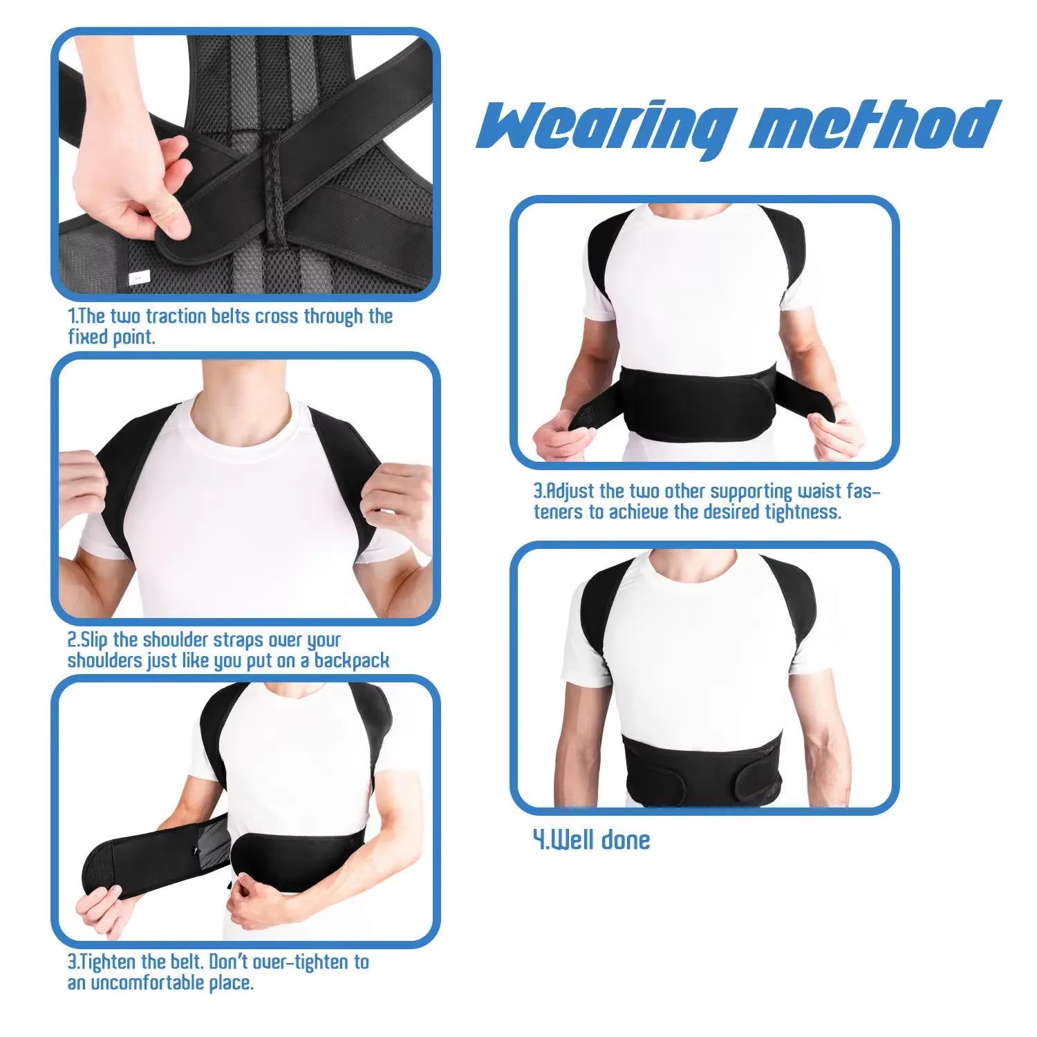 Posture Corrector™ Adjustable Back Support Brace – Spine Alignment & Shoulder Support