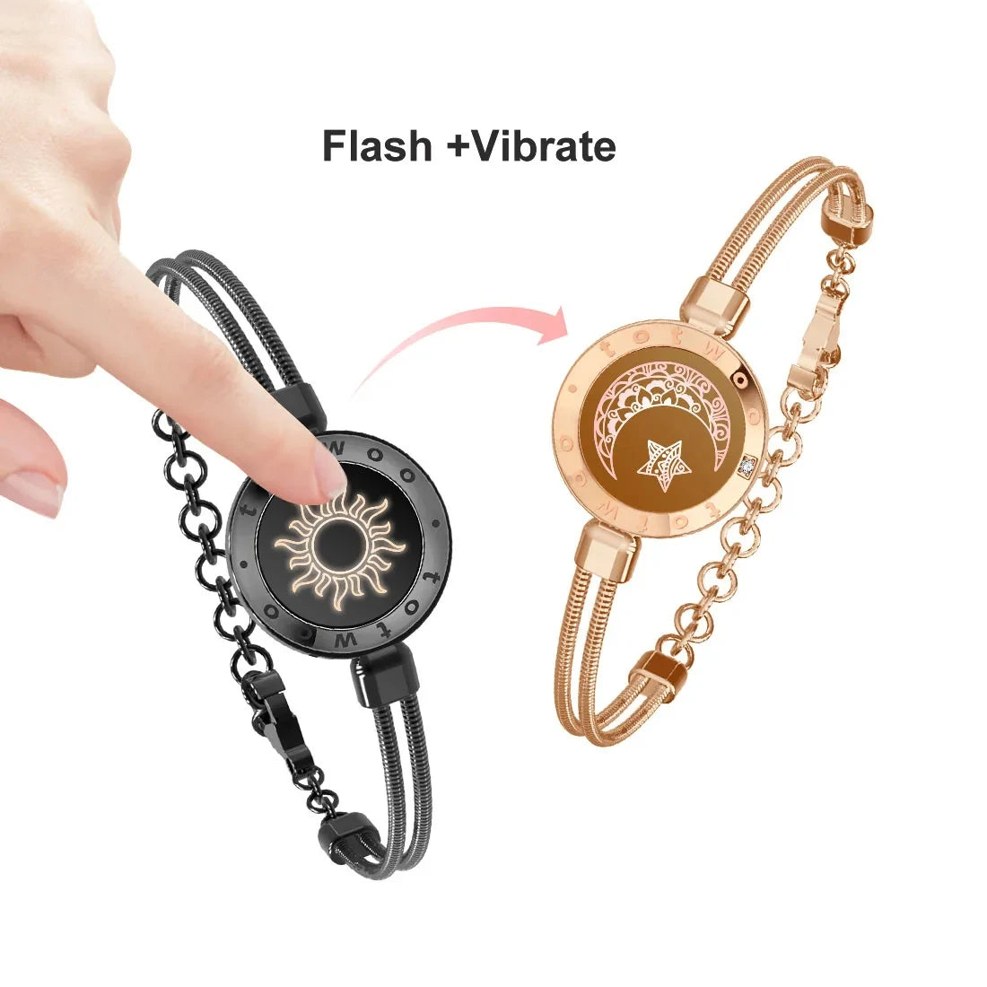 Long Distance Touch Bracelets™ for Couples – Light Up & Vibration Smart Jewelry