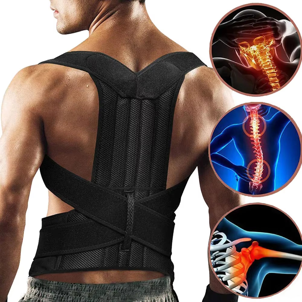 Posture Corrector™ Adjustable Back Support Brace – Spine Alignment & Shoulder Support