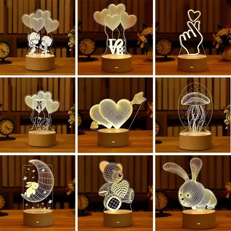 LoveGlow™ 3D LED Lamp – Romantic Night Light