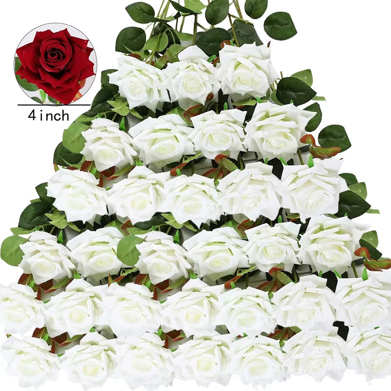 50 Pcs Velvet Rose™ Artificial Real Touch Flowers