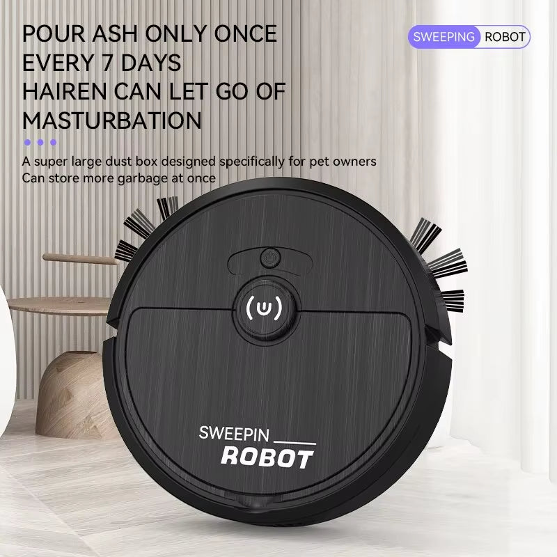 Ultra-Thin Robotic Vacuum Cleaner – Compact Automatic Sweeping Robot for Pet Hair & Hard Floors