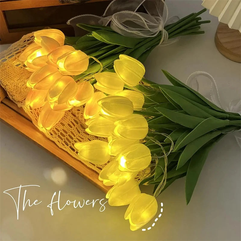 TulipGlow™ LED Artificial Tulip Bouquet – Night Light & Home Décor