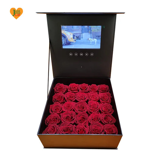 Personalized Video LCD Box™ with 36 Roses – Memory Video Box Gift