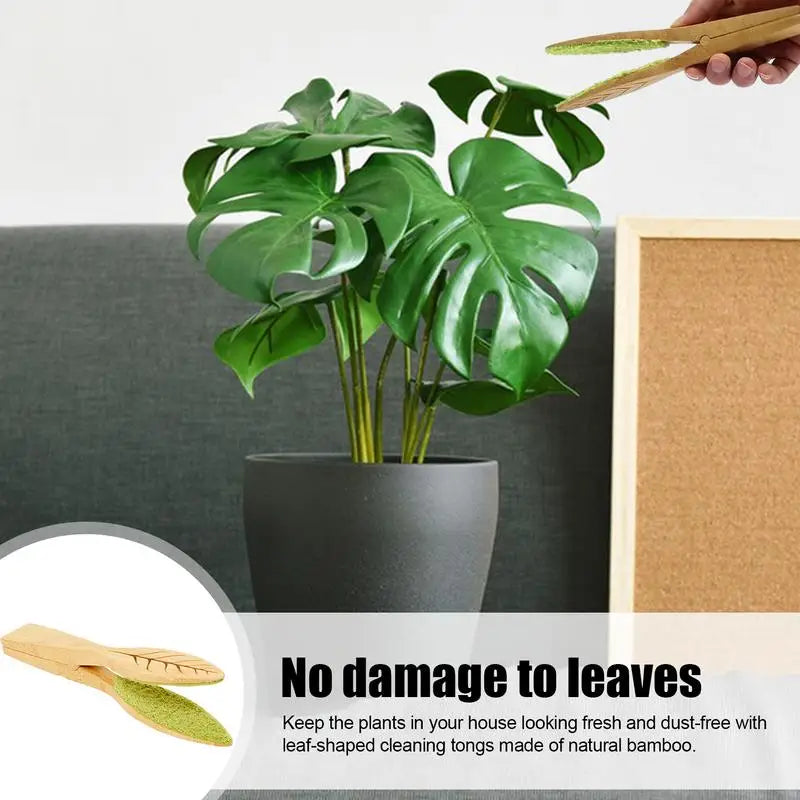 Portable Wooden Plant Leaf Cleaning Tool – Handheld Brush Clip for Garden Care