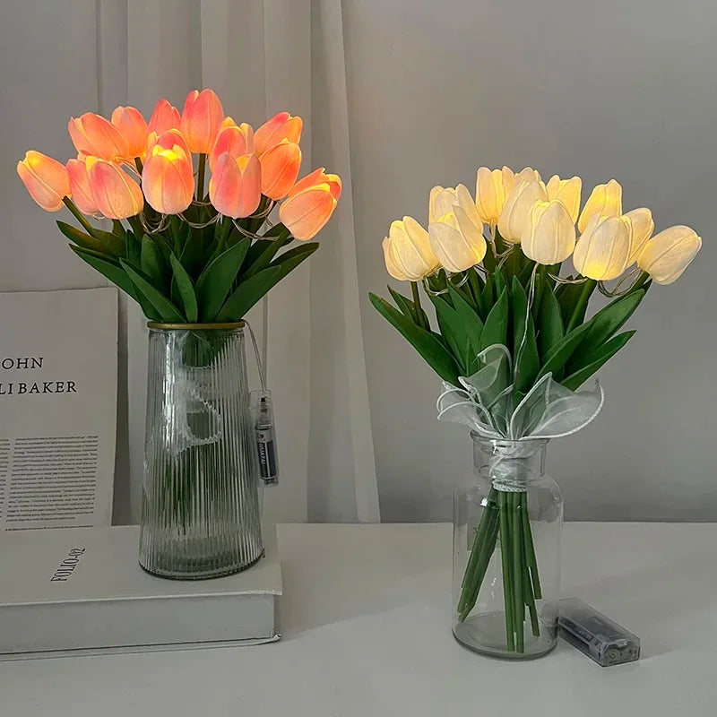 TulipGlow™ LED Artificial Tulip Bouquet – Night Light & Home Décor