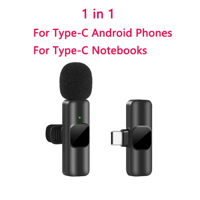 Wireless Lavalier Microphone – Portable Mini Mic for iPhone & Android Recording