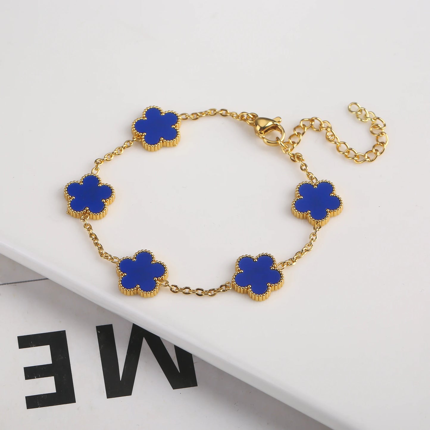 Gold-Plated Stainless Steel Clover Bracelet