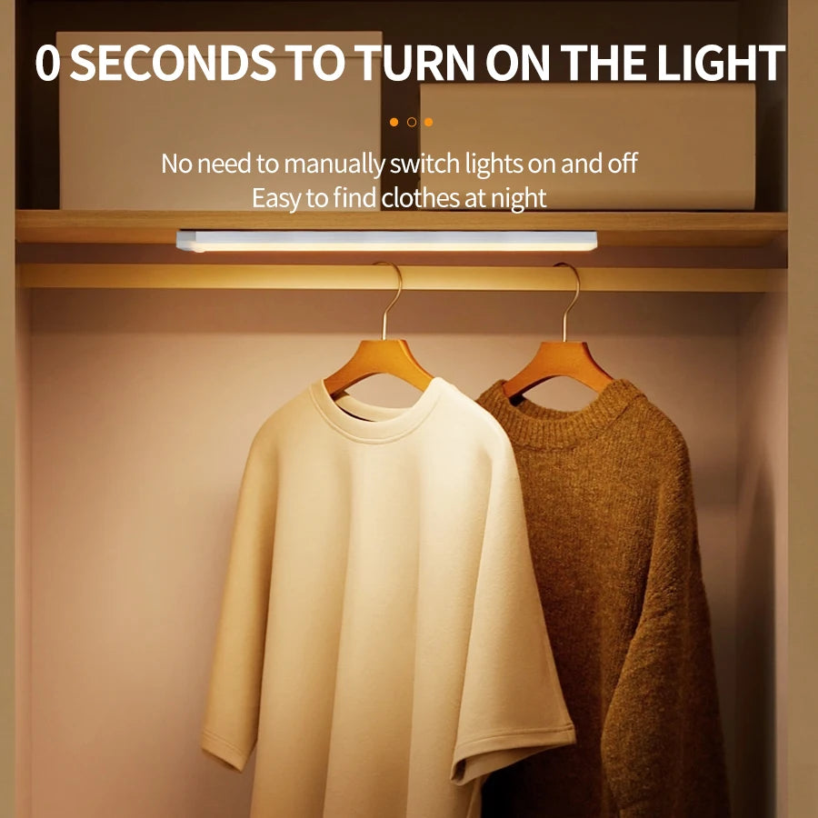 Wireless Motion Sensor LED Night Light – Portable Induction Lamp for Closet, Wardrobe, and Stairs