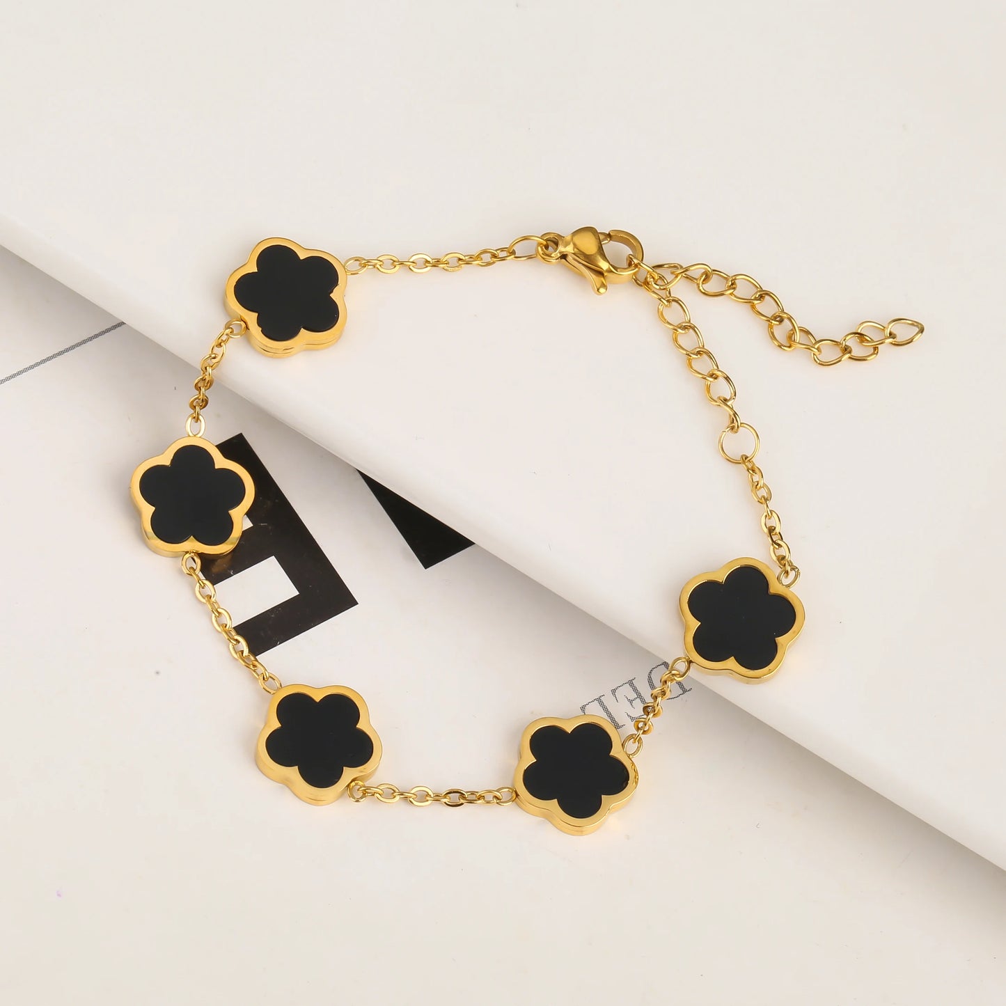 Gold-Plated Stainless Steel Clover Bracelet