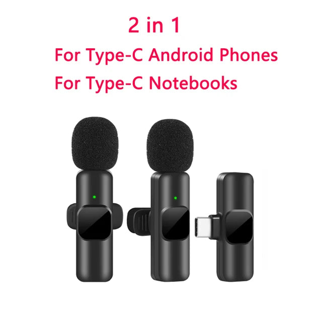 Wireless Lavalier Microphone – Portable Mini Mic for iPhone & Android Recording