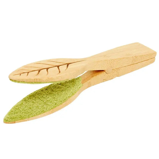 Portable Wooden Plant Leaf Cleaning Tool – Handheld Brush Clip for Garden Care