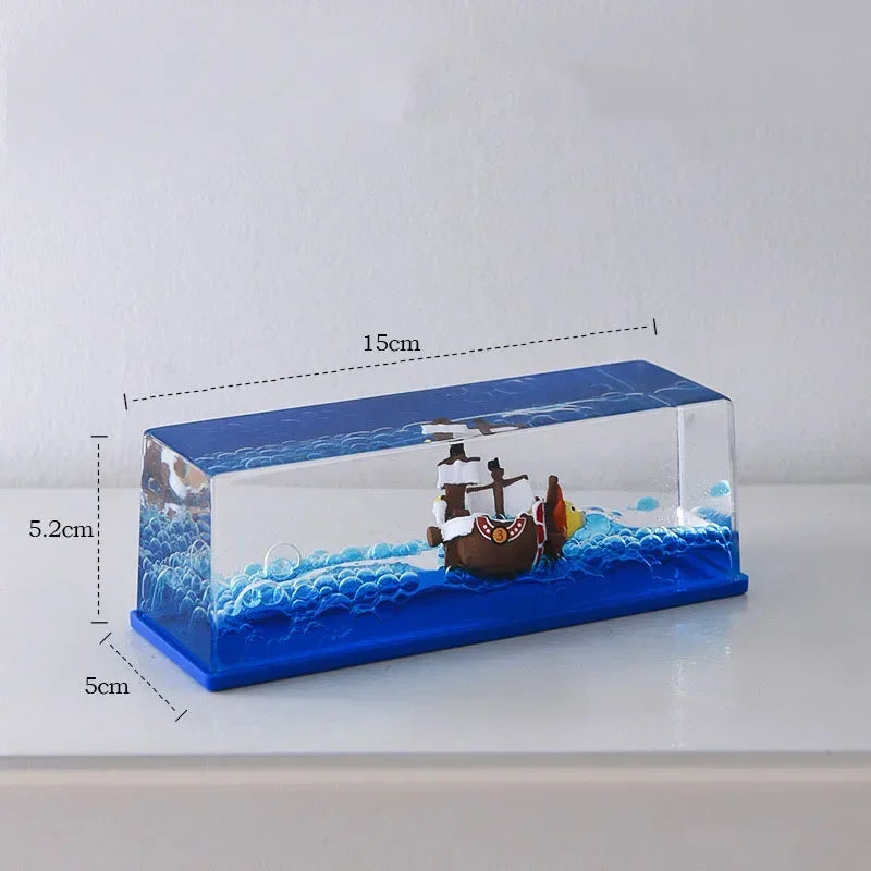 Going Merry™ Pirate Ship Liquid Motion Décor – One Piece Inspired Floating Boat