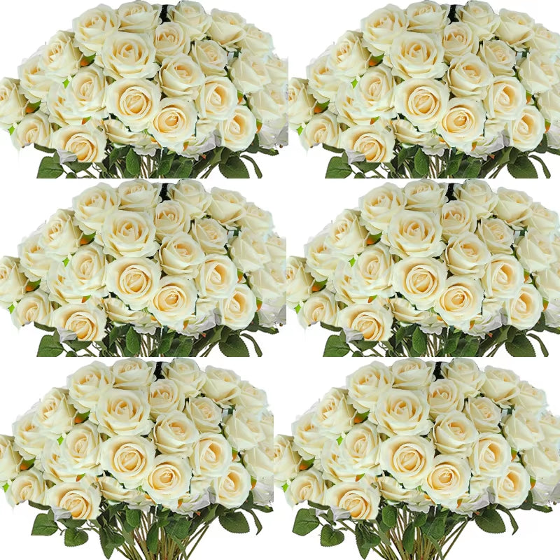 50 Pcs Velvet Rose™ Artificial Real Touch Flowers