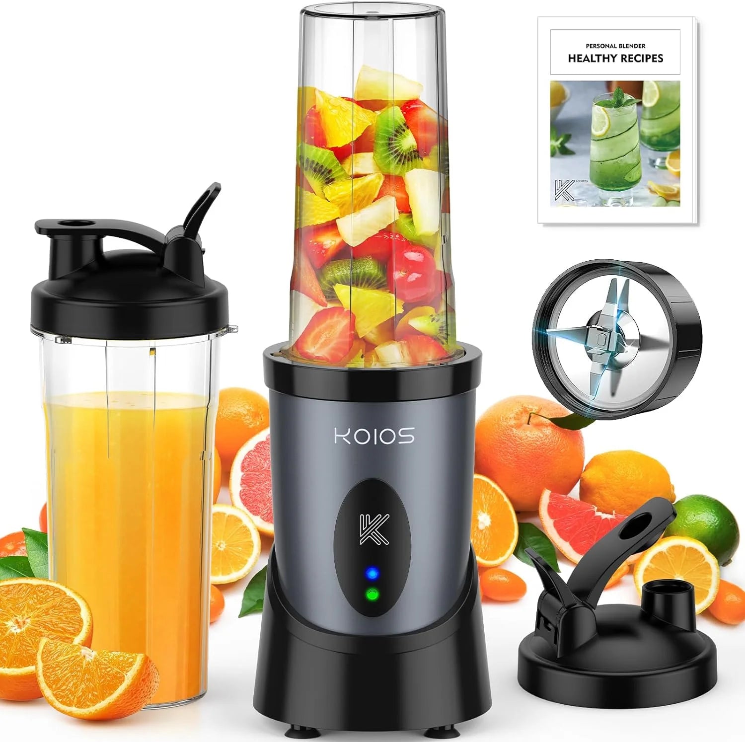 2-in-1 Portable Blender & Coffee Grinder – 900W Power with Dual 22oz Travel Bottles, 6-Leaf Blade, BPA-Free