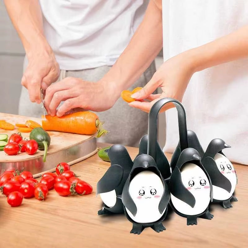 EggEase™ 3-in-1 Penguin Egg Holder – Boil, Store & Serve