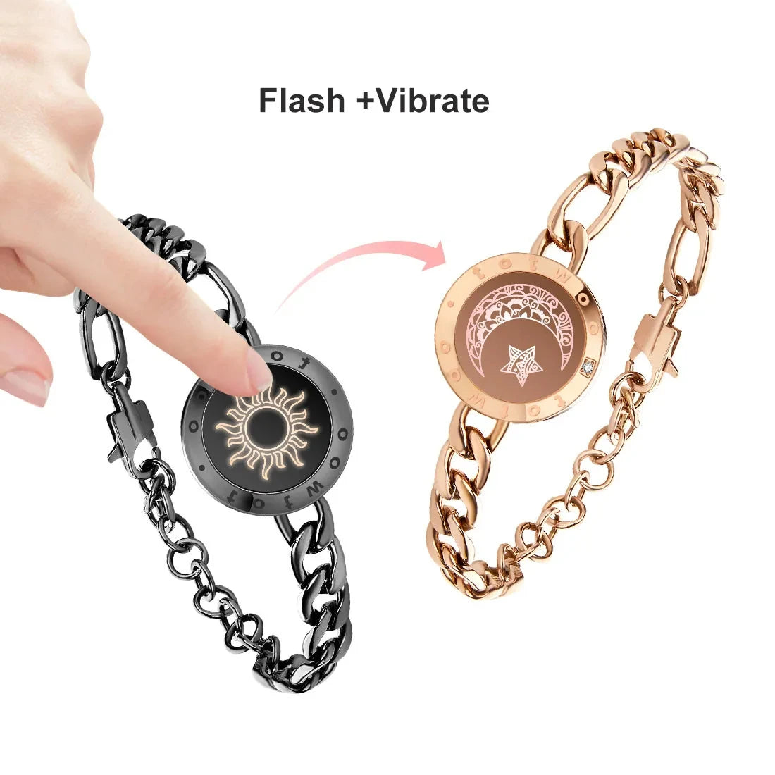 Long Distance Touch Bracelets™ for Couples – Light Up & Vibration Smart Jewelry