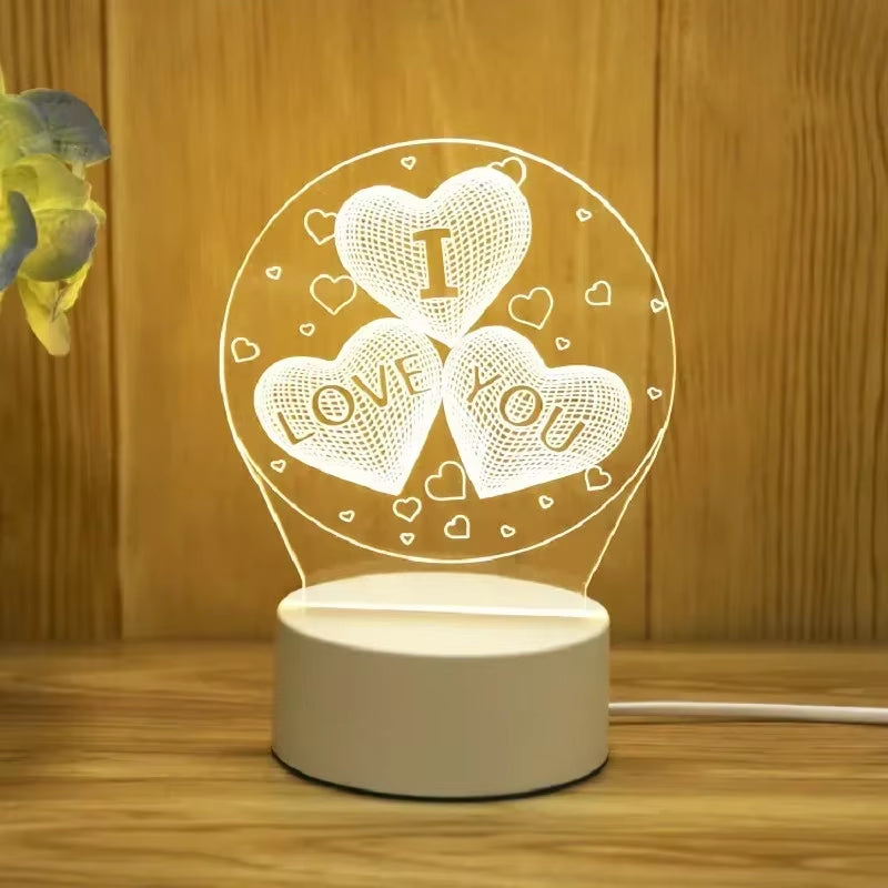 LoveGlow™ 3D LED Lamp – Romantic Night Light