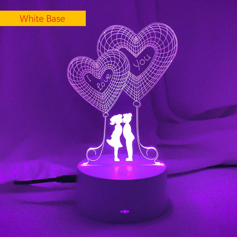 LoveLume™ 3D LED Night Light – Romantic Bedside Lamp