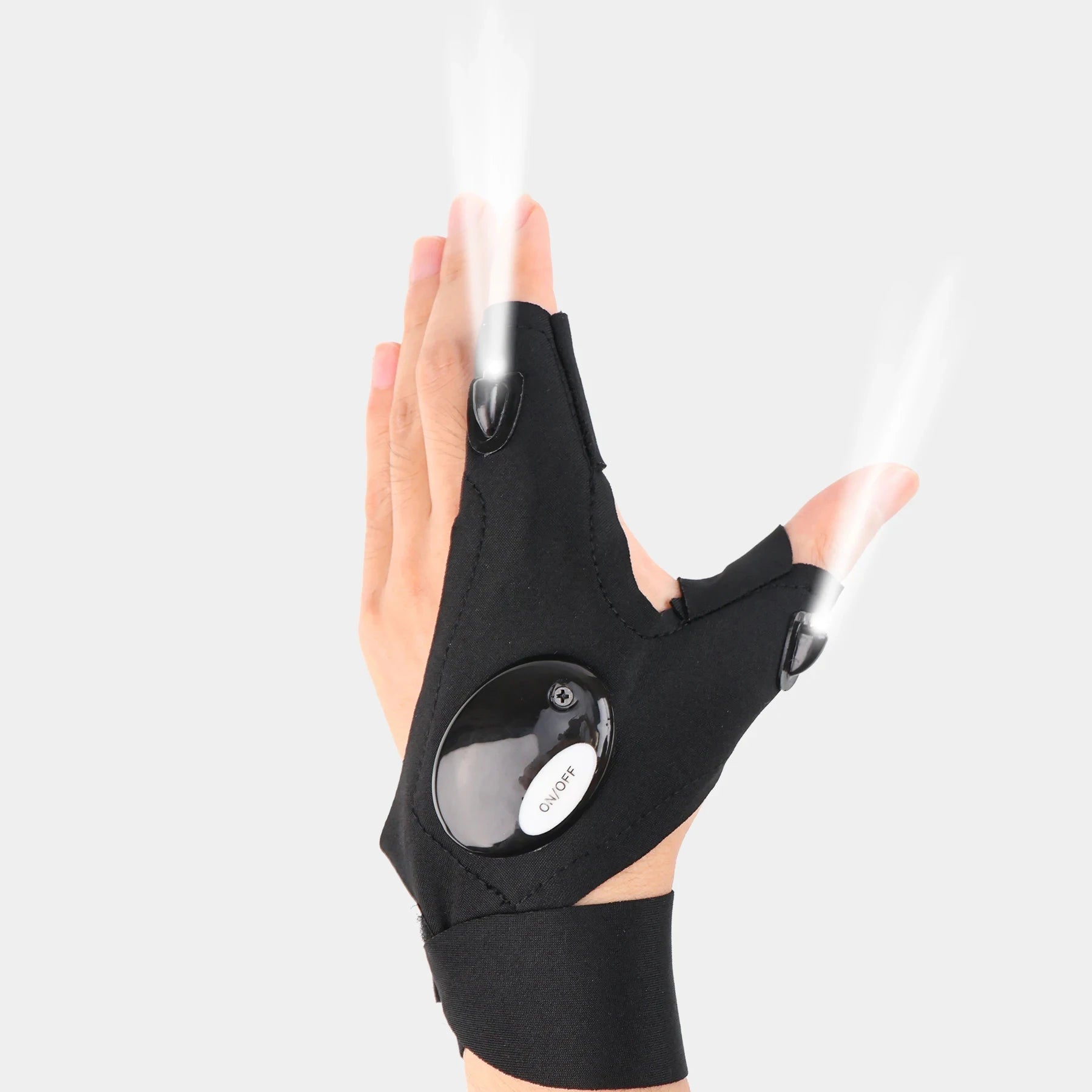 LED Waterproof Fingerless Gloves – Night Fishing, Cycling & Outdoor Flashlight Gear