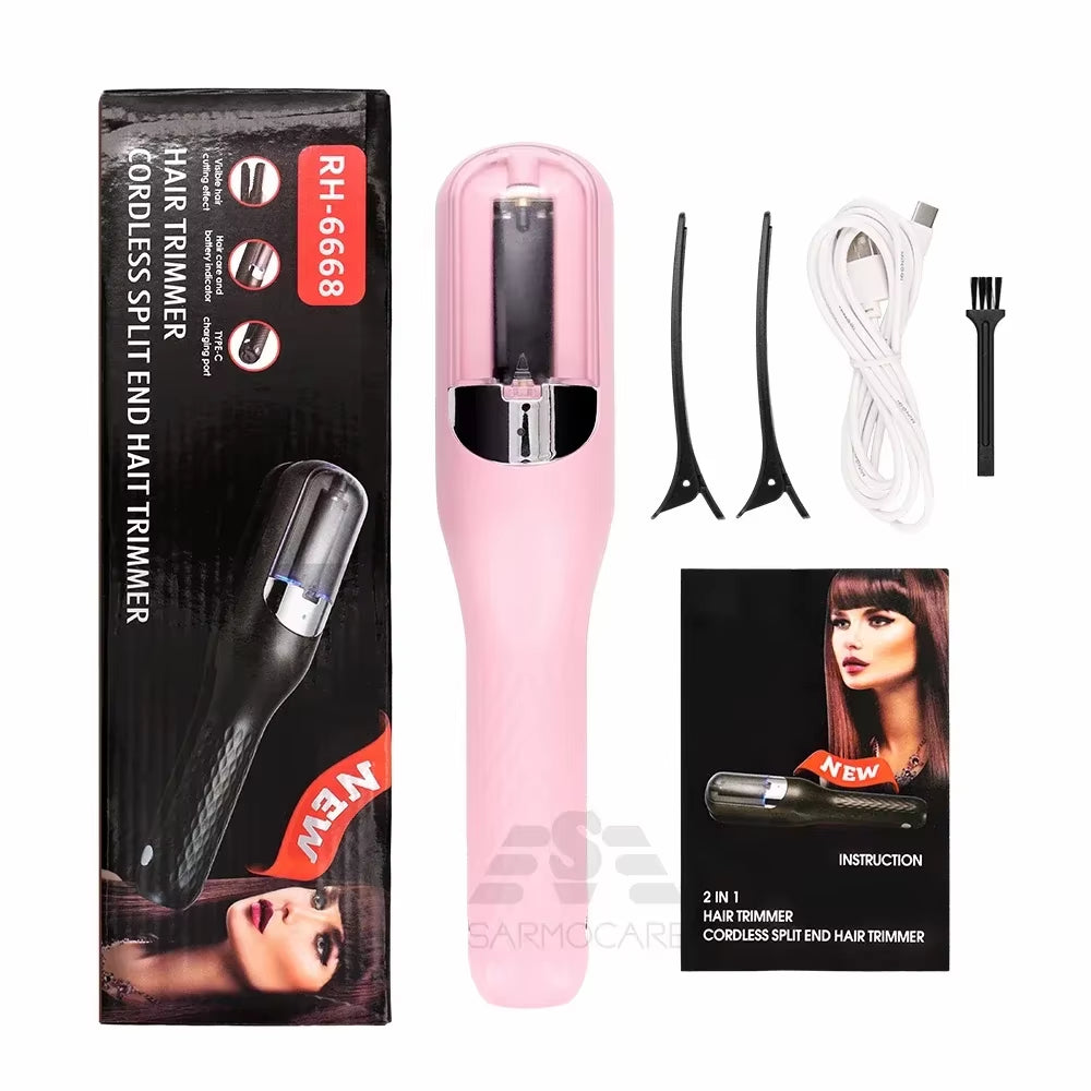 Cordless Split End Trimmer – USB Rechargeable Hair End Cutting Machine for Damaged Hair Repair and Care