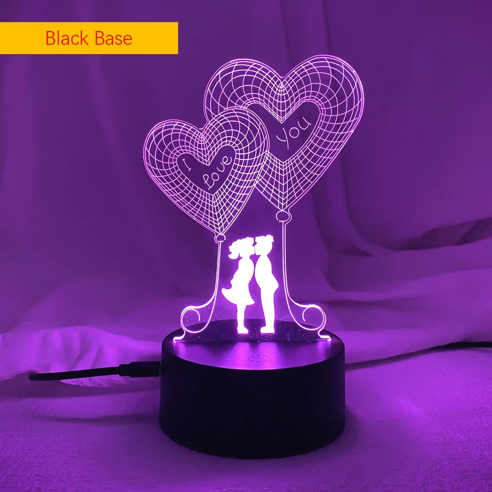 LoveLume™ 3D LED Night Light – Romantic Bedside Lamp