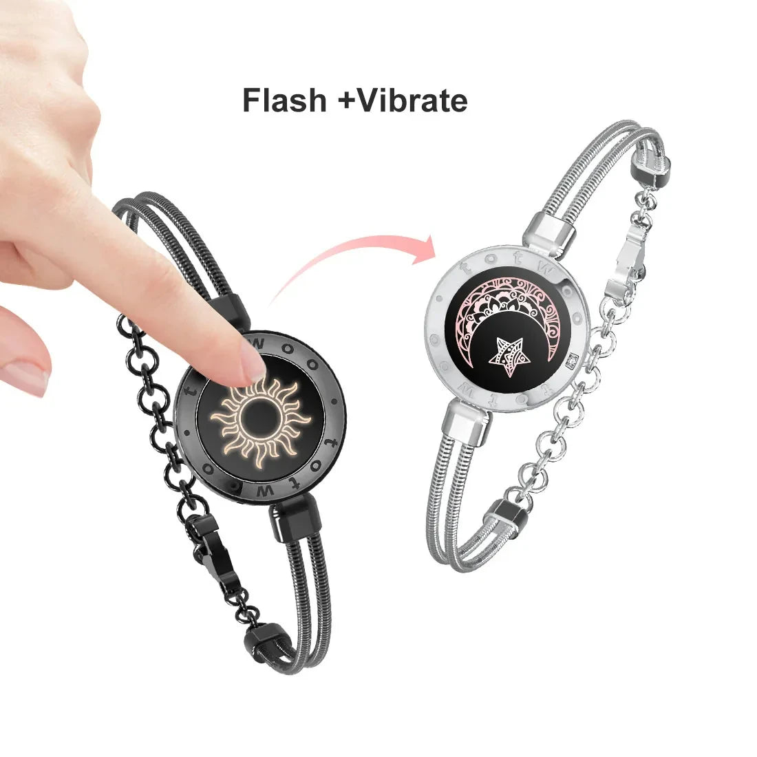 Long Distance Touch Bracelets™ for Couples – Light Up & Vibration Smart Jewelry