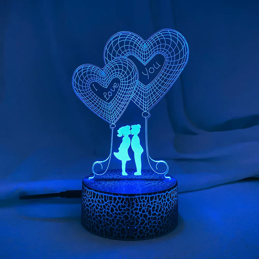 LoveLume™ 3D LED Night Light – Romantic Bedside Lamp