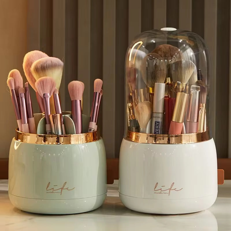 360° Rotating Makeup Organizer™ – Makeup Brush Holder & Cosmetic Storage Box