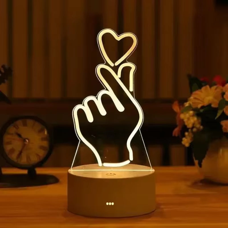 LoveGlow™ 3D LED Lamp – Romantic Night Light