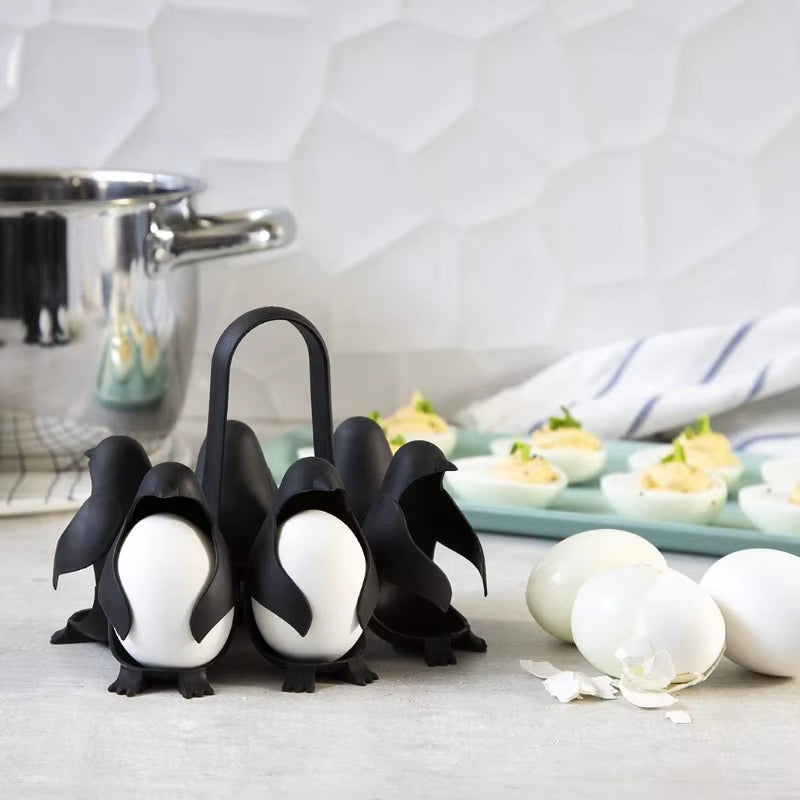 EggEase™ 3-in-1 Penguin Egg Holder – Boil, Store & Serve