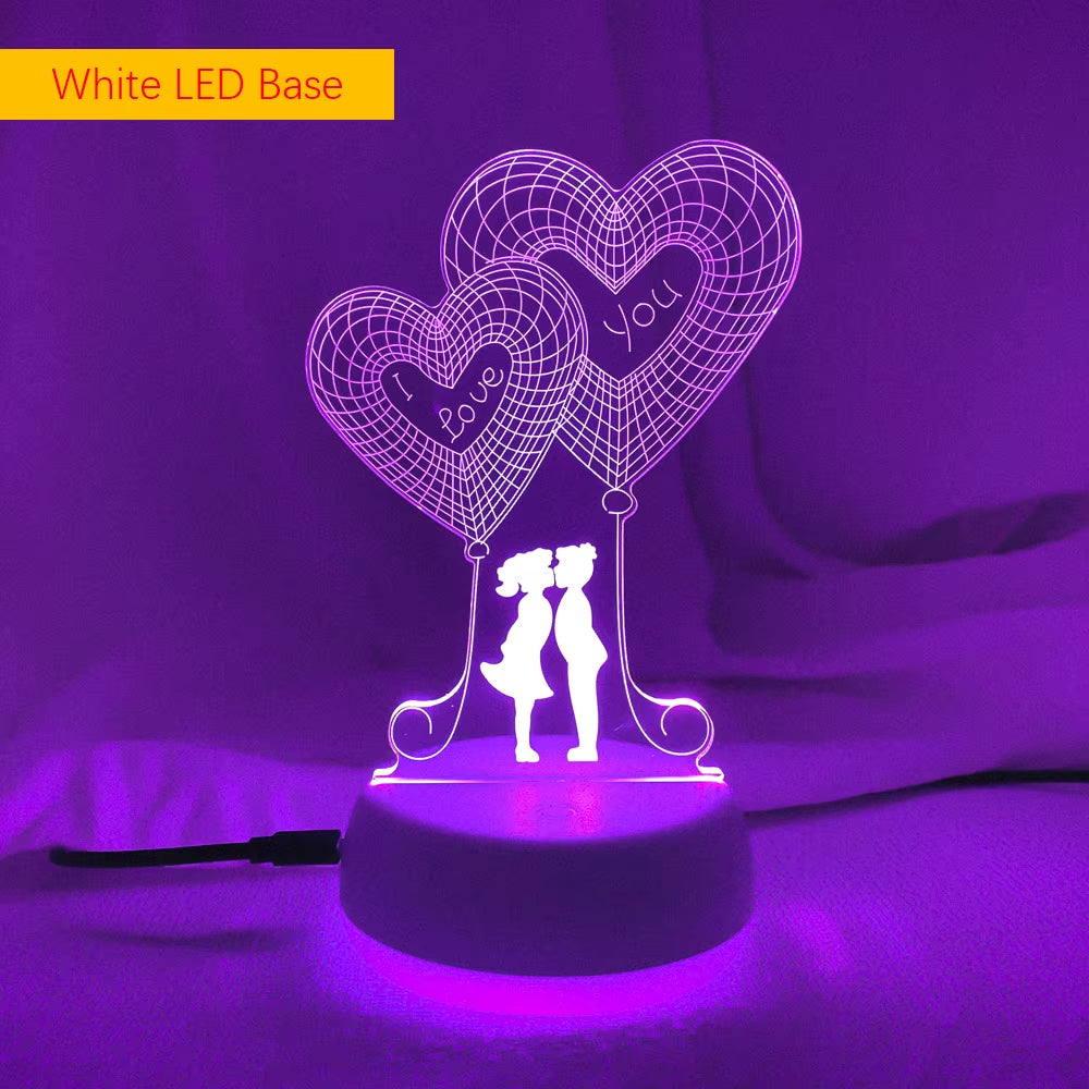 LoveLume™ 3D LED Night Light – Romantic Bedside Lamp