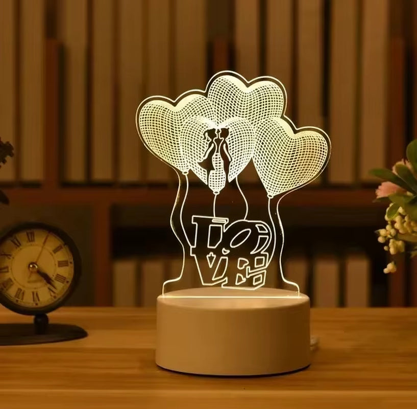 LoveGlow™ 3D LED Lamp – Romantic Night Light